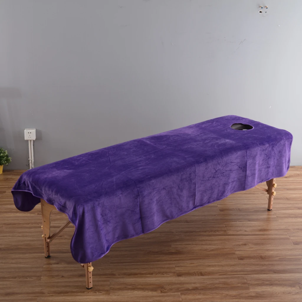 Crystal Velvet Beauty Massage Table Sheet Facial Bed Cover with Face Hole salon sheets SPA massage bed table cover sheets