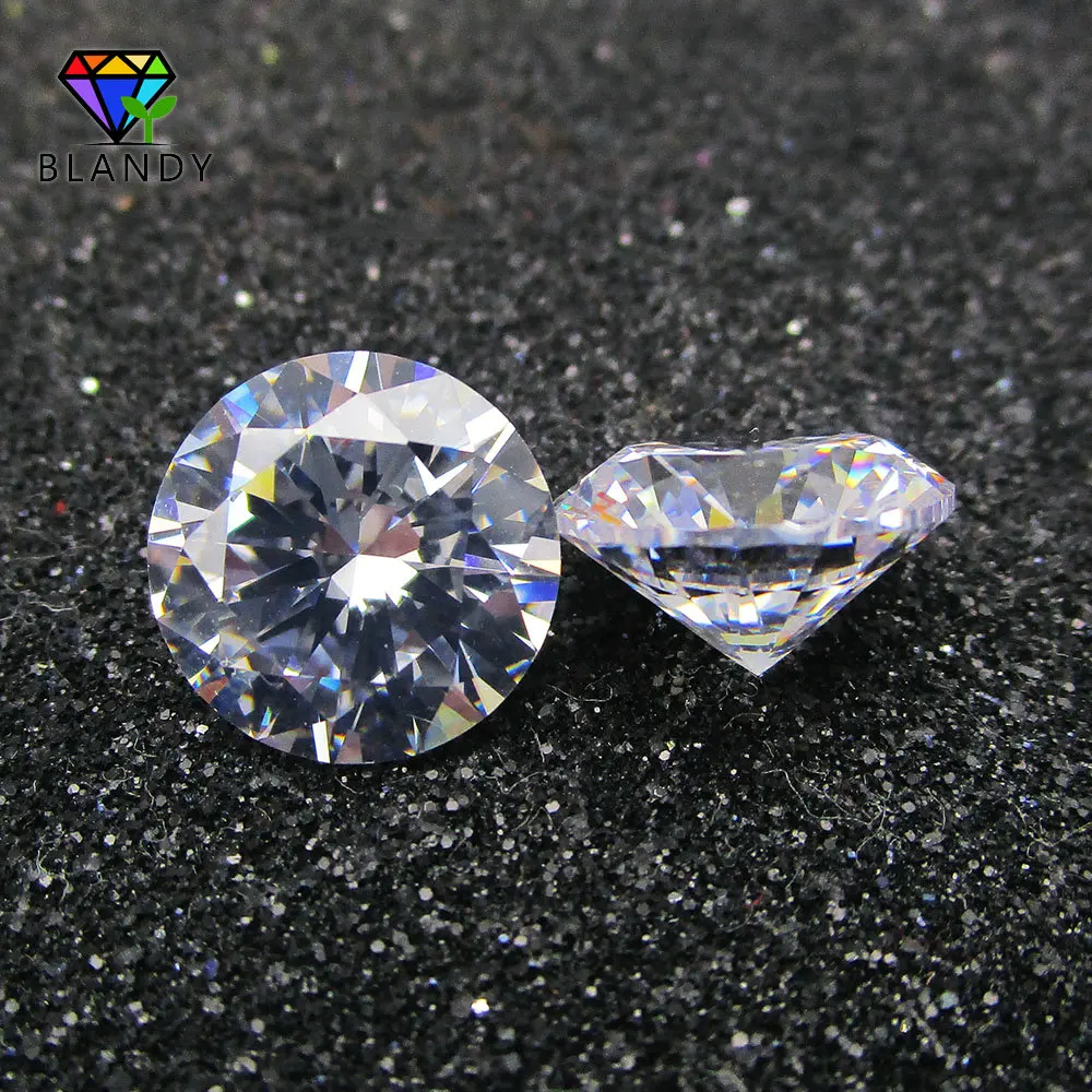 5A Quality White CZ 1.0mm 1.5mm 2.0mm (0.6~2.25mm) Round Brilliant Cut Cubic Zirconia Stone Loose Synthetic Gems For Wax Setting