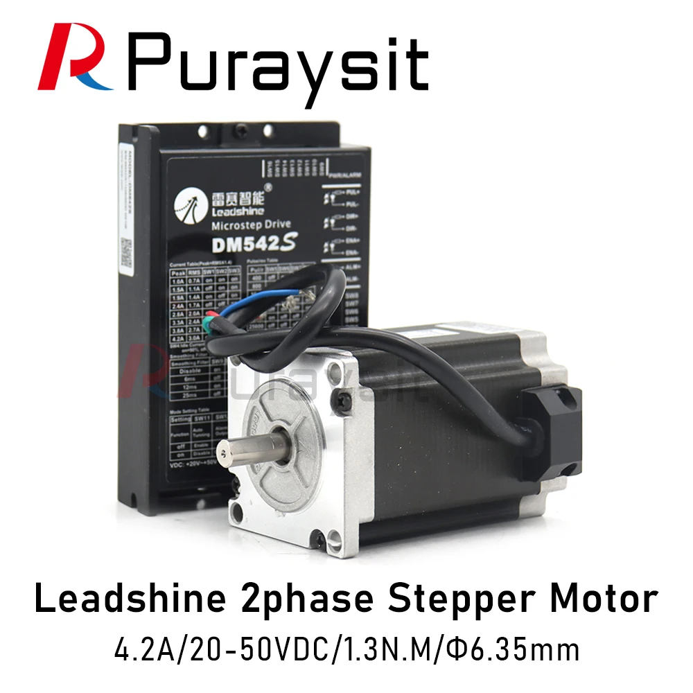 

Leadshine NEMA23 57 Series 2 phase Stepper Motor 4A 1.3N.M and Stepper Driver DM542S 4.2A 20-50VDC Mask Machine Special Purpose