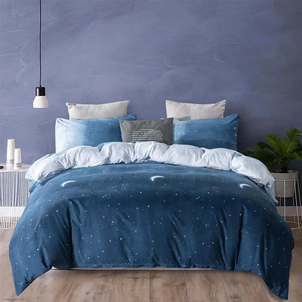 

Dreamy Moon Star comforter bedding set bed linen set Queen King duvet cover set Bedclothes Quilt Cover + Pillowcase Home Textile