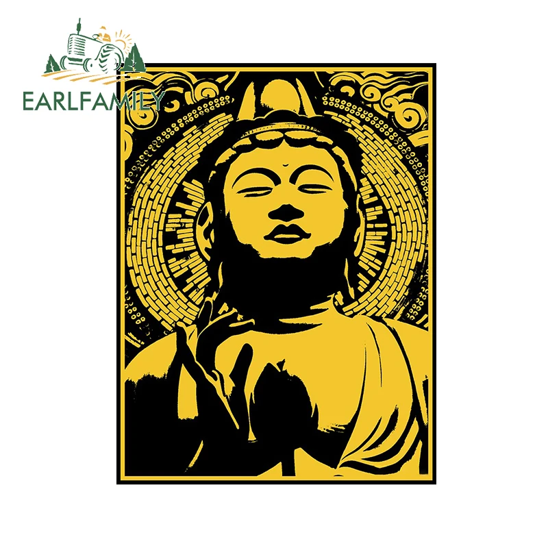 EARLFAMILY 13cm x 9.8cm For Gautama Buddha Car Sticker Scratch-Proof DIY Decal Personality Waterproof Refrigerator Car Styling