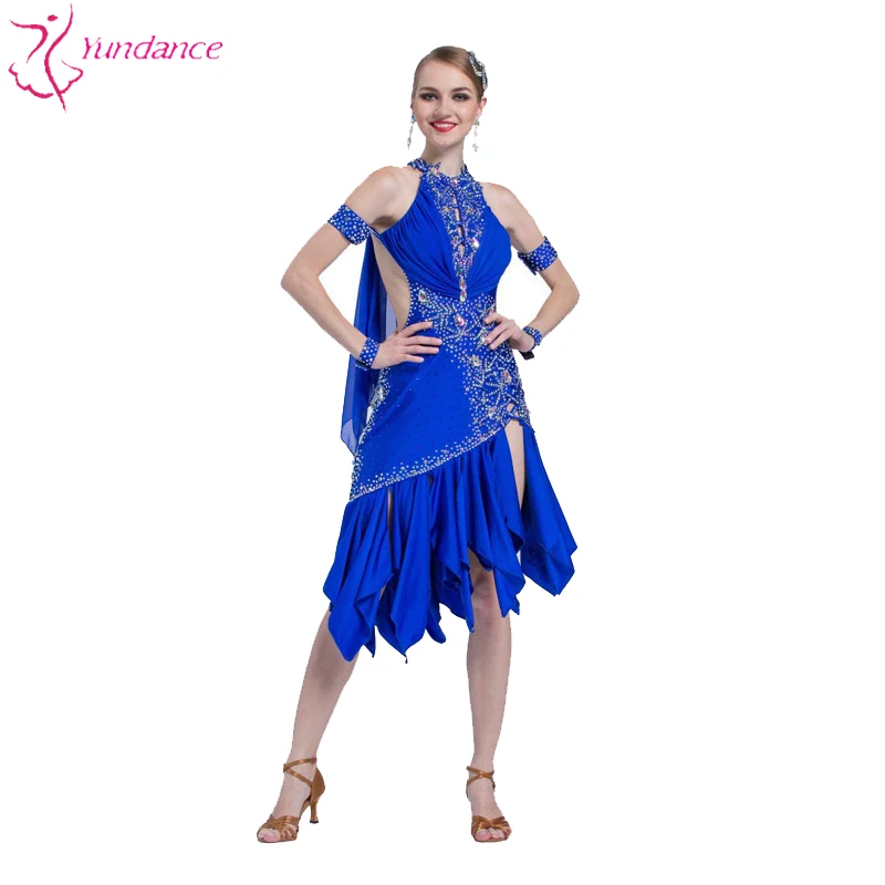 L-16122 Custom latin dance dress, Latin dance costumes adult stick drill sexy backless dance dress latin competition dress