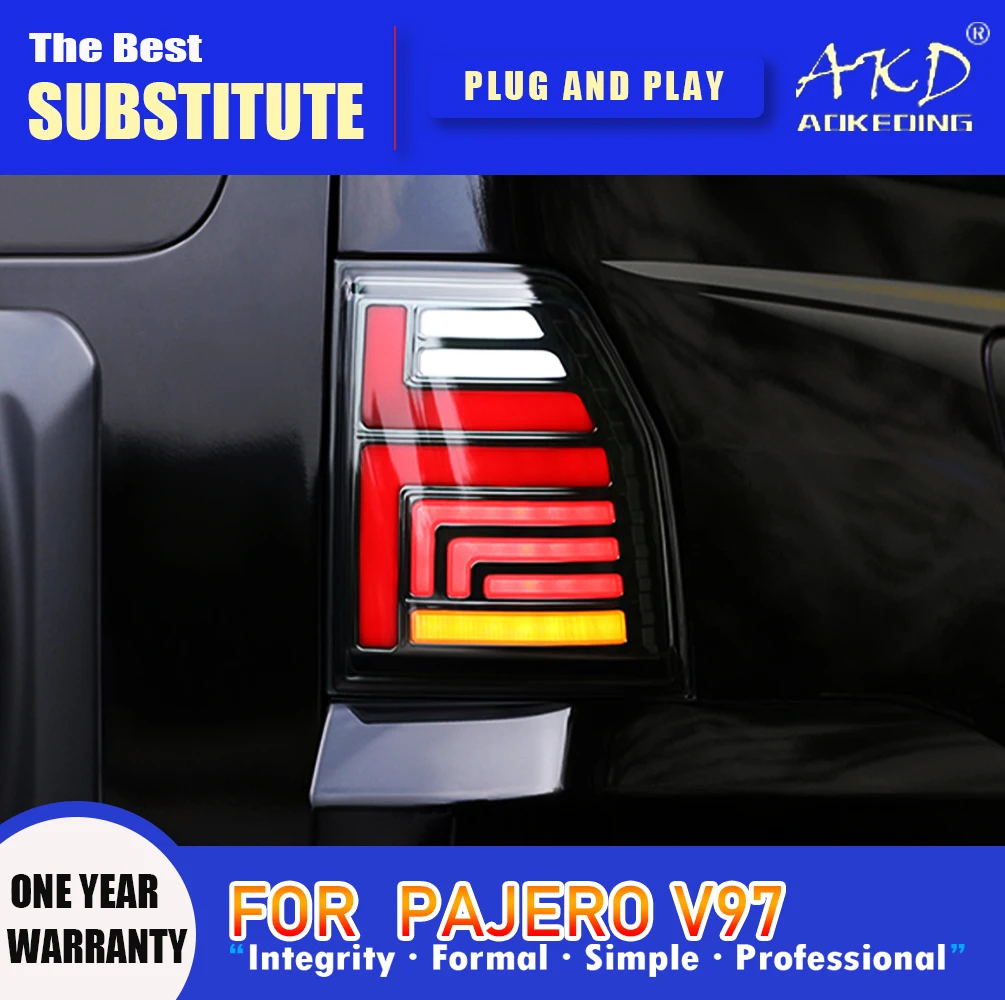 

AKD Tail Lamp for Mitsubishi Pajero v93 v97 LED Tail Light 2006-2020 V97 Rear Fog Brake Turn Signal Automotive Accessories