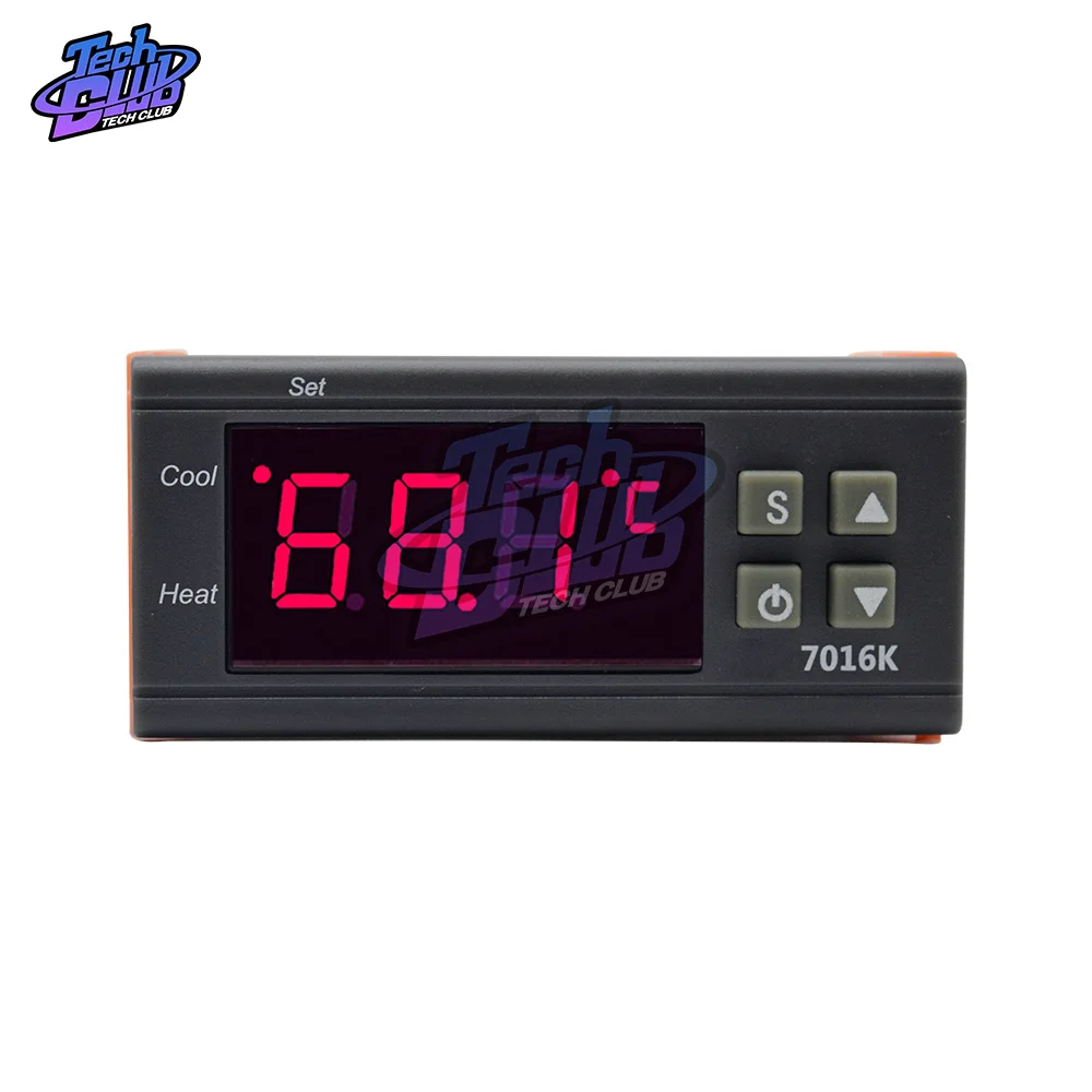 ZFX-7016K 10A 12V 24V 110-220V Digital Temperature Controller Thermostat Regulator with Sensor -50~110 C K-type Thermocouple