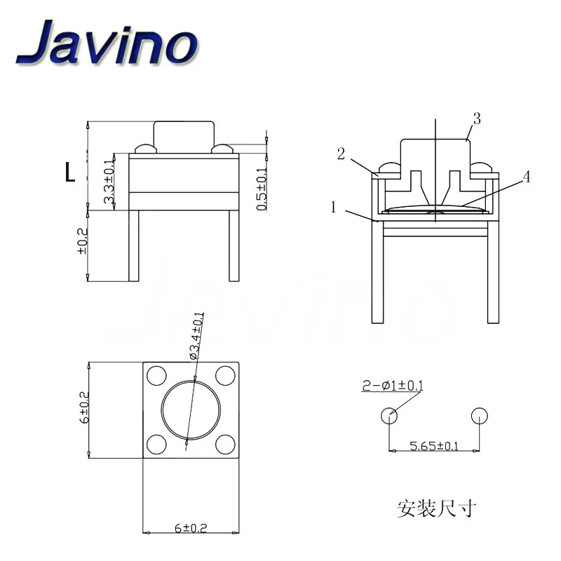 20 sztuk środkowy 2pin 6x6x4.3/5/6/7/8/9/10mm przełącznik dotykowy Push przełączniki przyciskowe 6x6x4.3mm 6x6x5mm 6x 6x6mm 6x6x7mm — zdjęcie 4