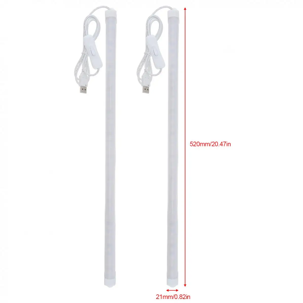 DC 5V 50CM Aluminum & PVC Cool White / Warm White LED Bar Strip Lamp with Switch and USB Interface for Lighting