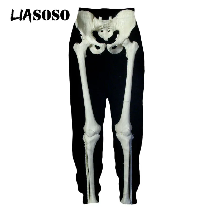 Liasoso 3D Print Schedel Benen Skelet Horror Ghost Joggingbroek Streetwear Harajuku Casual Grappige Zweet Broek Mannen Vrouwen Jogger Broek