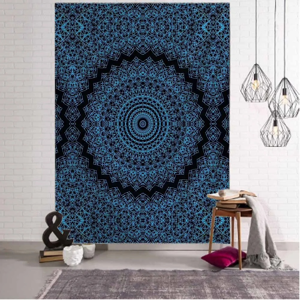 Psychedelic Fractal Art Tapestry Dream Mandala Wall Hanging Witchcraft Boho Hippie Aesthetics Room Decor Home Wall Decor