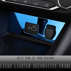 Cigar Lighter/USB Covers for Nissan Sentra Bluebird Sylphy 2020-2021 Cigar Lighter Decorative Frame Car Interior Accessories