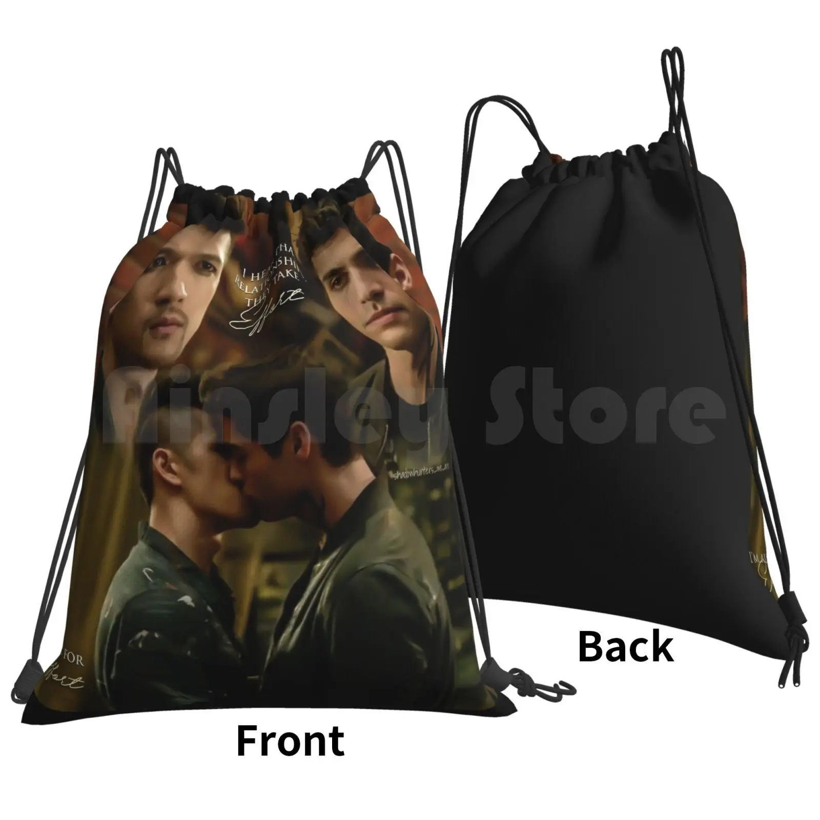 Malec Kiss Backpack Drawstring Bag Riding Climbing Gym Bag Shadowhunters Shadowhunters Tv Shadowhunters Season 2 Clare The