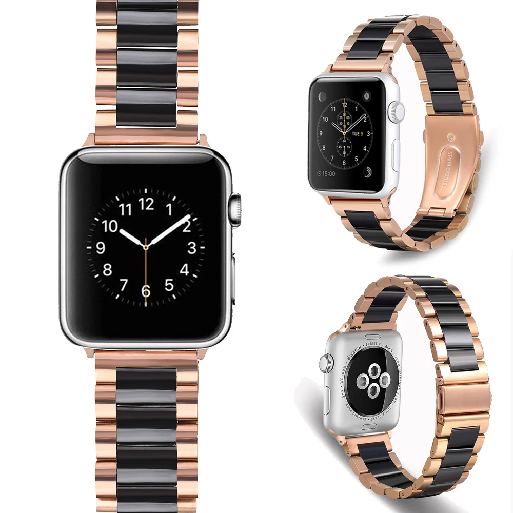 Edelstahl Keramik band Armband Apple Watch Ultra 49mm 9/8/7 Keramik band Armband 38/42mm 40/44mm 41/45mm Serie 6/5/4/3/2/1