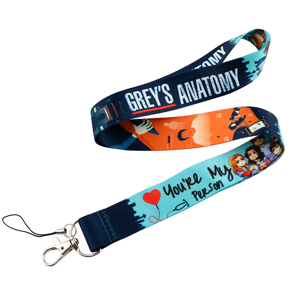 YL1269 Grey's Anatomy Doctor Nurse Medical Neck Strap Lanyards Keychain Badge Holder Bus Subway Pass ID Card Key Ring Gifts