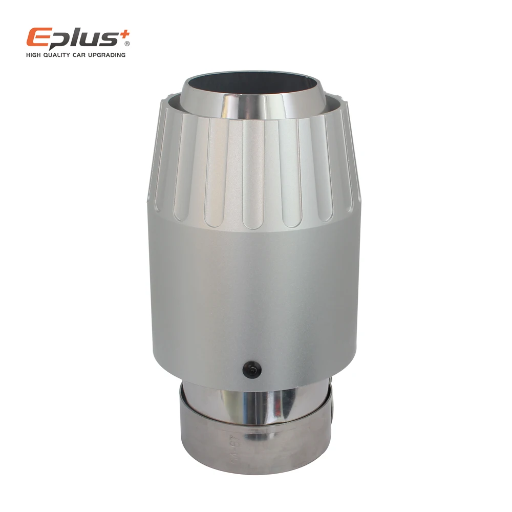 EPLUS Aluminum Car Exhaust Pipe Muffler Tip Universal Silver Mufflers End Decoration Multiple Size Fighter Engine Style