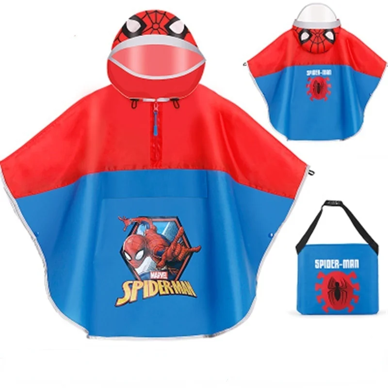 Disney-Frozen jednoosobowy poncho przeciwdeszczowy dla dzieci, żółty płaszcz przeciwdeszczowy, Spider-Man, Mickey, Frozen, dziewczęta, chłopcy