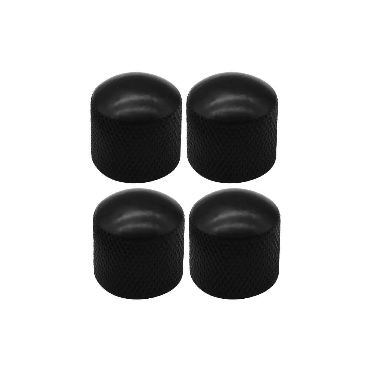 FLEOR 4pcs Black Metal Knobs Dome Electric Guitar Knobs Speed Control Guitar Accessories