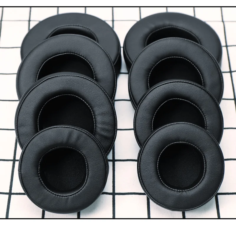 Almohadillas para los oídos de tipo General duraderas de 60-95MM, almohadillas de cuero proteico suave, cubierta de esponja de memoria, orejeras para auriculares, funda Flexible para auriculares