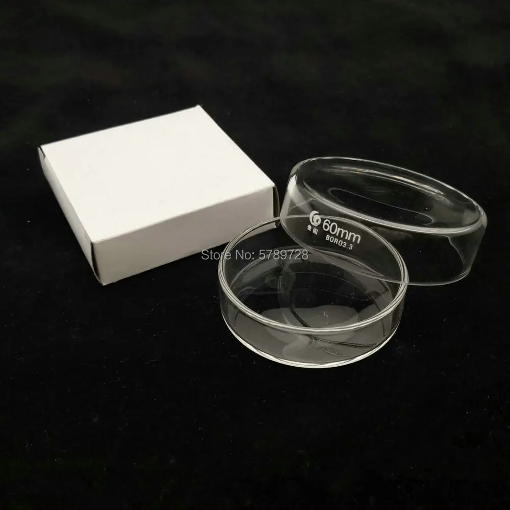 5pcs 60mm Borosilicate glass Petri culture dish For Chemistry Laboratory Bacterial Yeast