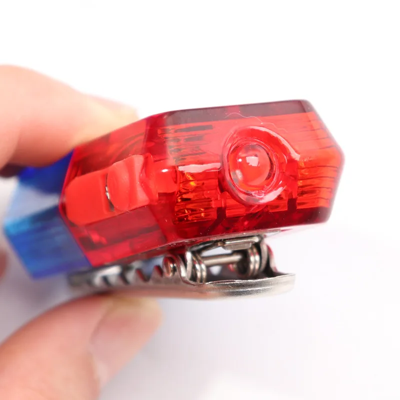 Imagem -02 - Led Vermelho e Azul Multifunction Piscando Luz de Advertência à Prova Impermeável Água Tráfego Segurança Ombro Luz Manual de Controle Embutido Bateria