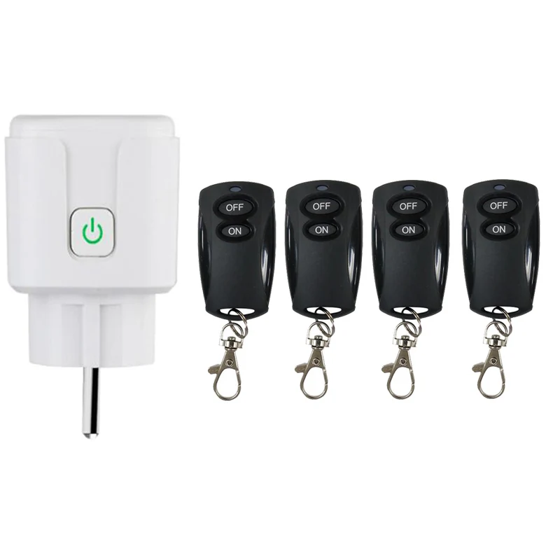 RF Remote control socket AC 220v European standard plugs with transmitter distance 10m EU Standard 433mhz power