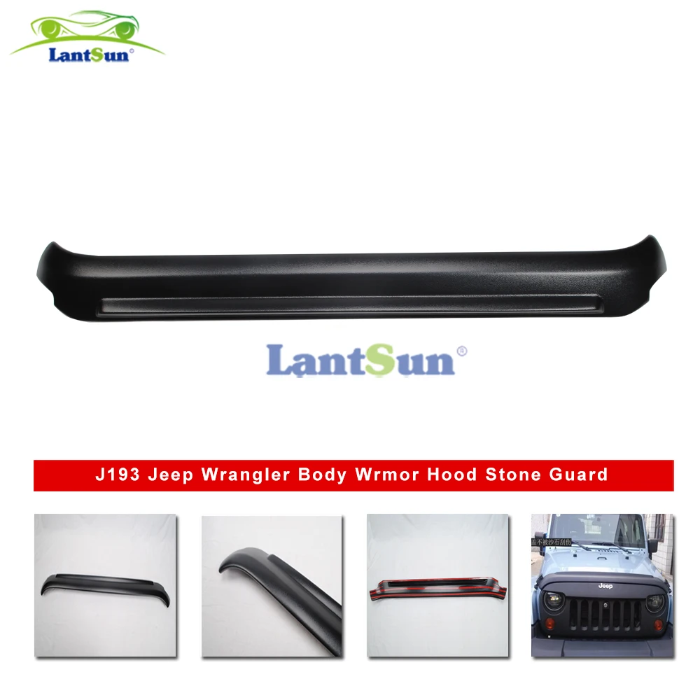 Shanghai Lantsun Car Accessories For Jeep Wrangler JK 07+ J193 Black ABS Car ​Hood Protector Trail Armor Hood Stone Guard