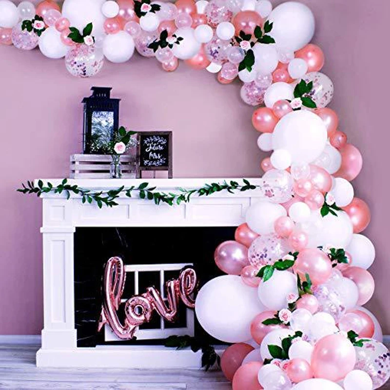 100pcs Balloons Arch Garland Decoration Kits For Wedding Rose Gold Love Foil Ballon Baby Shower Birthday Party baloon Decor