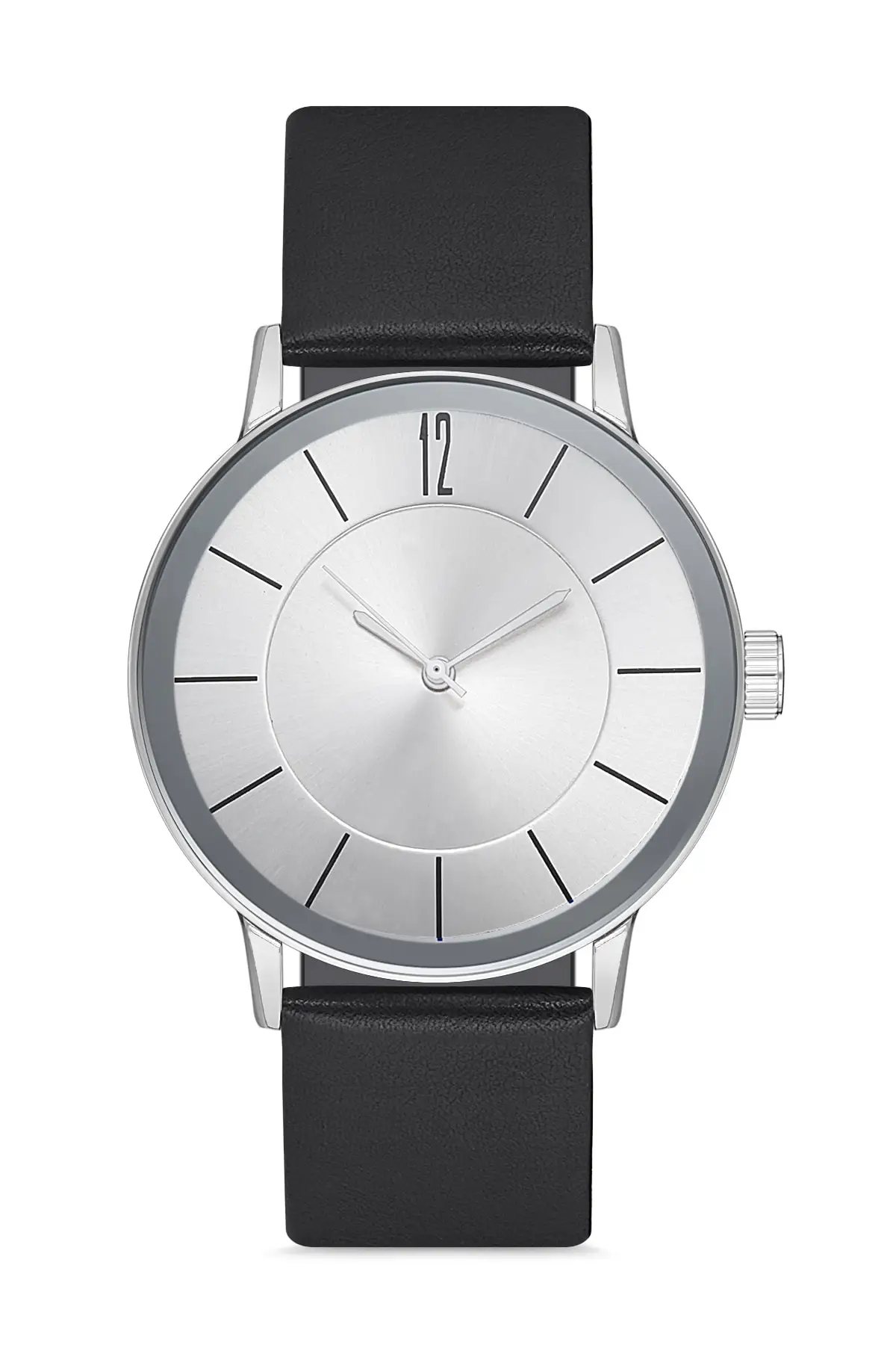 Men's Silver Leather Wristwatch Apws007802