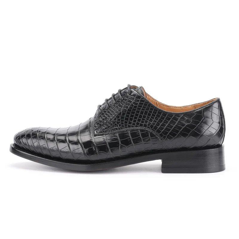 New Crocodile Leather Business Casual Luxury Black Dress Italian Brand High Quality Shoes For Mens Fashion Office Classic Formal