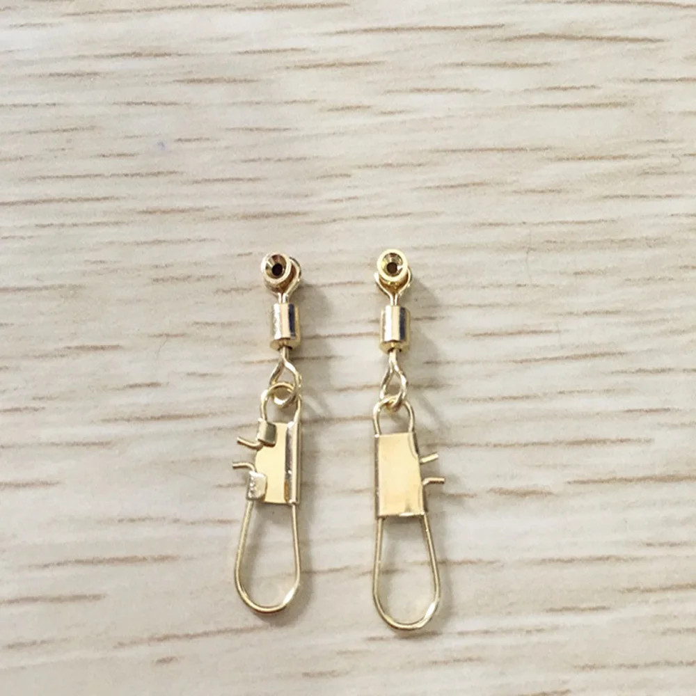 10-20pcs/lot Sea bean with golden copper head Bobber Space Beans fishing swivels hook pin Connector fishing Tools Accessories