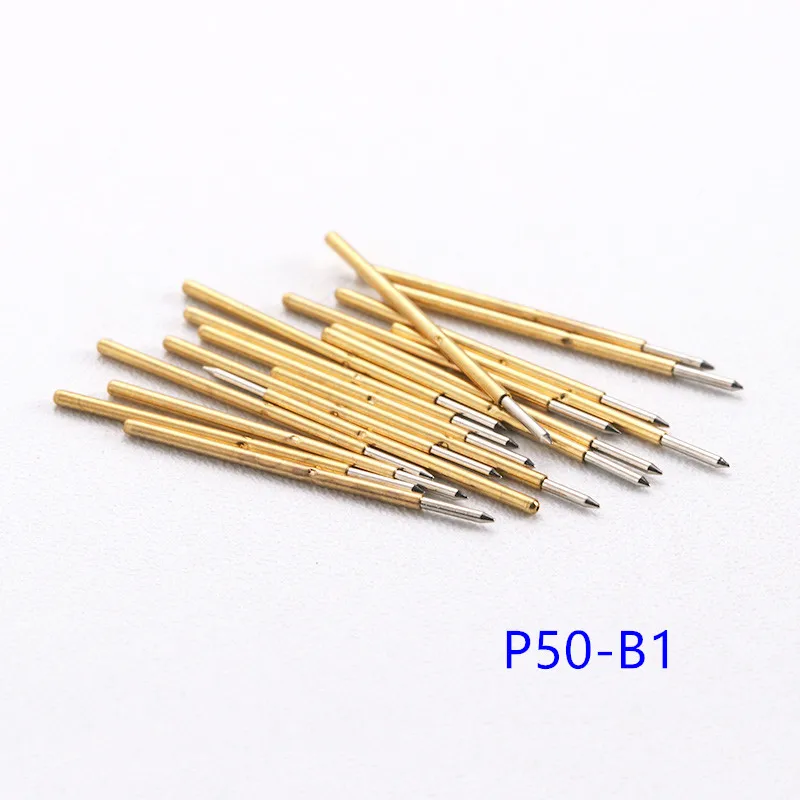 Hot Selling P50 Series Nickel Plated Test Probe Electronic Spring Detection Needle 100 Pcs/Bag Brass Pogo Pins For Test Tools