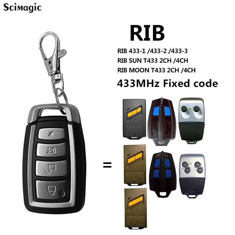 RIB Garage Door Opener Remote Control Gate Duplicator for RIB SUN MOON T433 433-1 433-2 433-3 433mhz Fixed Code Clone