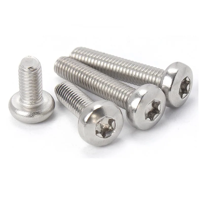 2/50Pcs M1.4 M1.6 M2 M2.5 M3 M3.5 M4 M5 M6 M8 M10 304 A2 Stainless Steel GB2672 Six-Lobe Torx Pan Six Lobe Round Head Bolt Screw