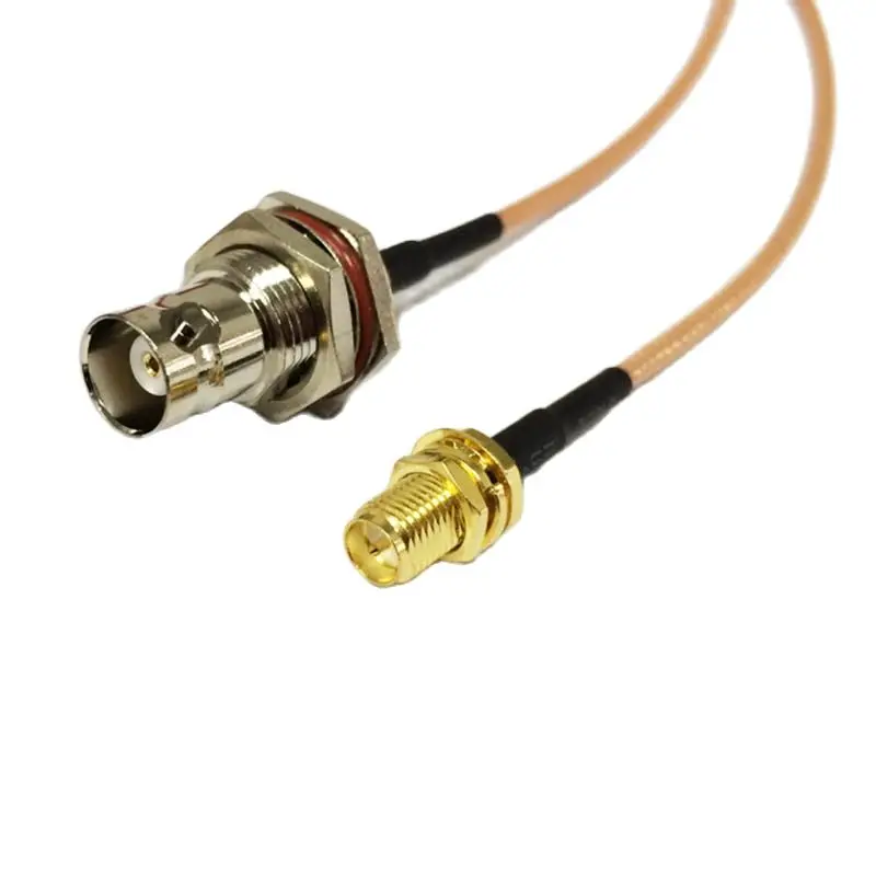 1PC RP-SMA Female Jack (Male Pin) To BNC Female Bulkhead RG316 Coaxial Cable 15CM /30CM/50CM/100CM Adapter For BaoFeng Radio