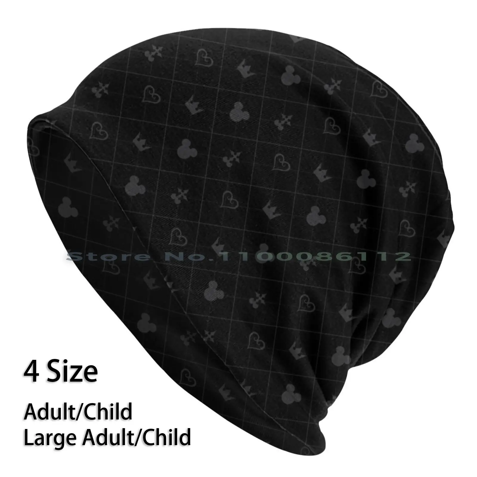 Kingdom Hearts Pattern Beanies Knit Hat Kingdom Hearts Mickey Pattern Sora Black Grey Square Enix Riku Kairi Heartsless Nobody