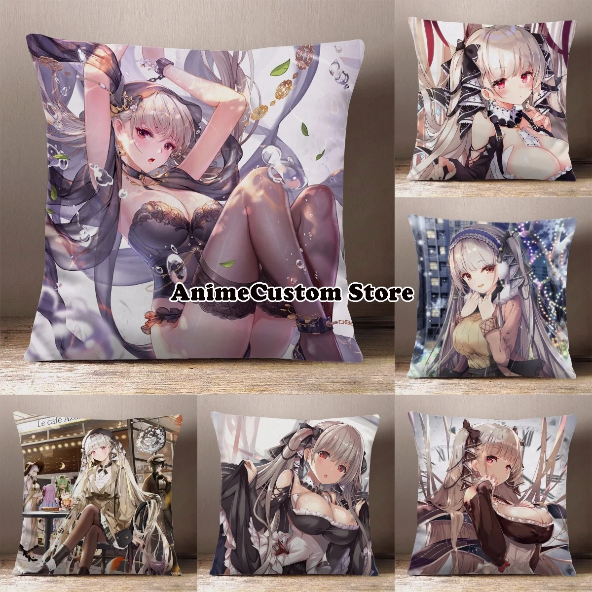 Game HMS Formidable Azur Lane Cartoon Printing Square Throw Pillow Siesta Dakimakura Dakimakura Safa Back Cushion Cosplay Gift