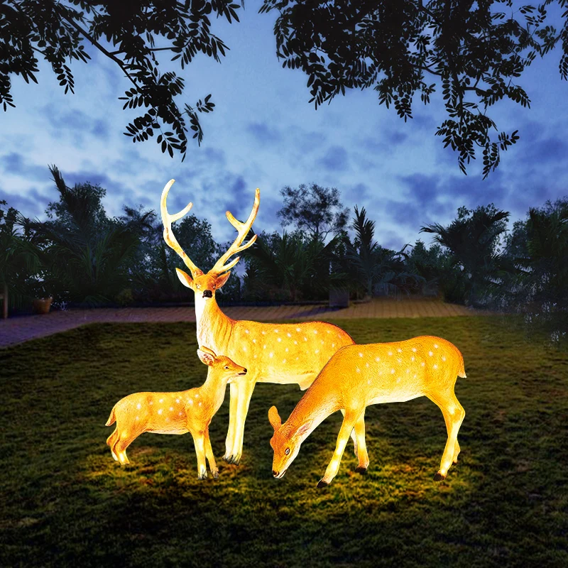 zq  Outdoor Waterproof Elk Lamp Garden Lamp Villa Garden Grass Resin Imitation Animal Lawn Lamp