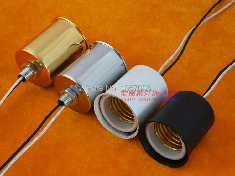 

4pcs/lot E27 ceramic Lamp Base with metal cup, E27 lamp socket, Ceramic Light Holder With 18cm wire