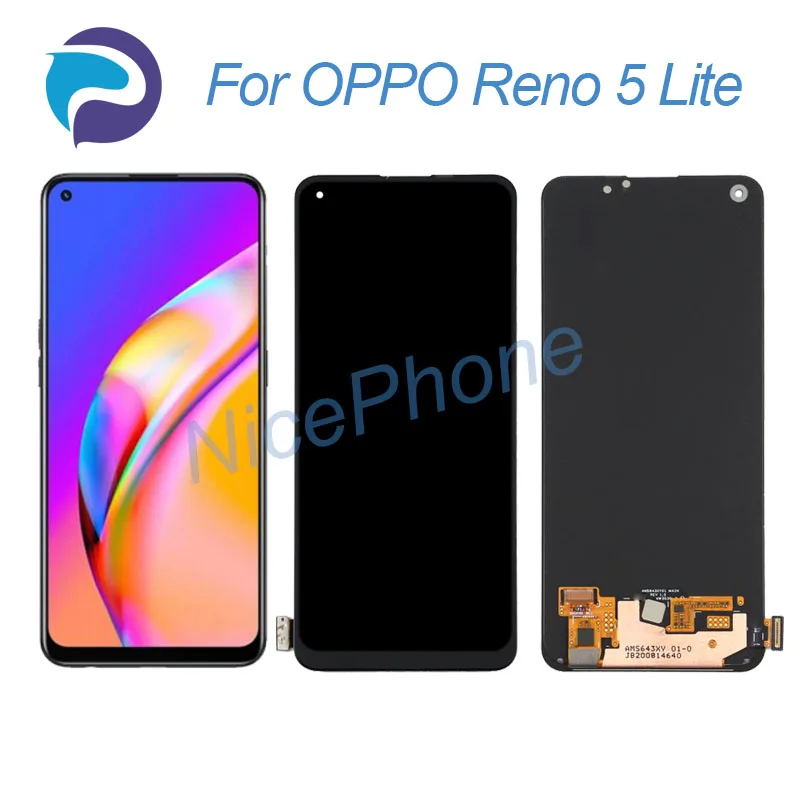 

Для OPPO Reno 5 Lite LCD дисплей кодирующий преобразователь сенсорного экрана в сборе Замена 6,43 "CPH2205 Reno 5 Lite экран ЖК-дисплей