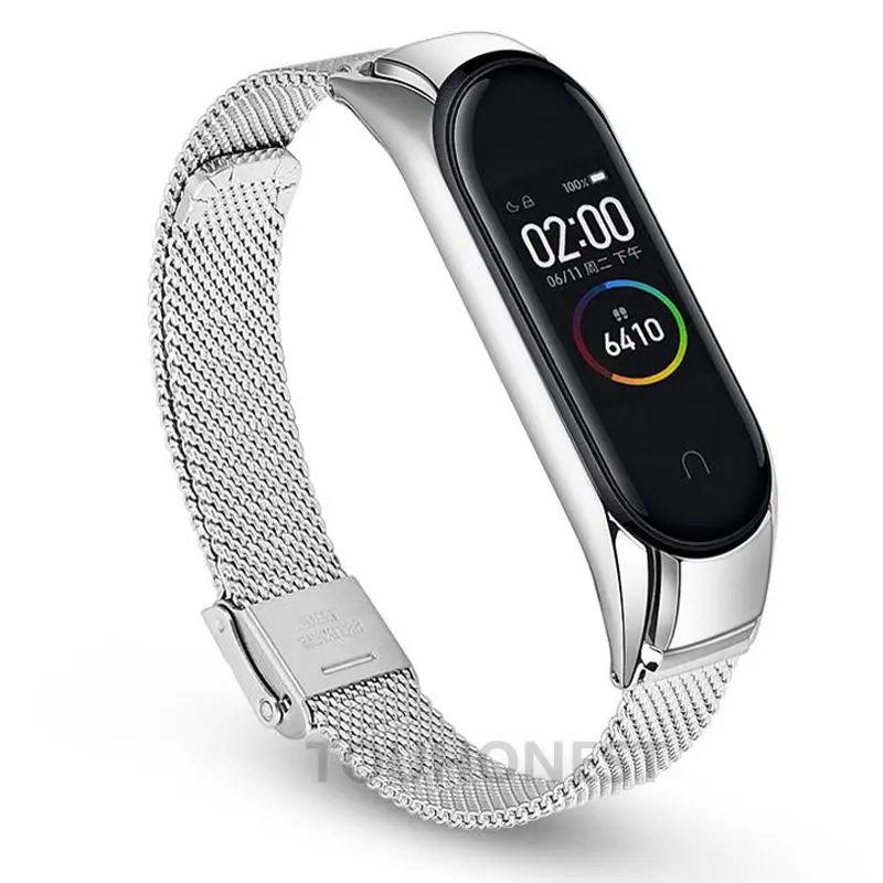 Correa Milanesa de Metal para Xiaomi Mi Band, pulsera de acero inoxidable para modelos 6, 5, 4 y 3