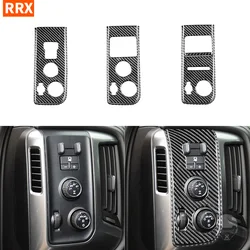 For Chevrolet Silverado For GMC Sierra 1500 2014-2018 Carbon Fiber Stickers Light Switch Button Lighting Control Car Accessories