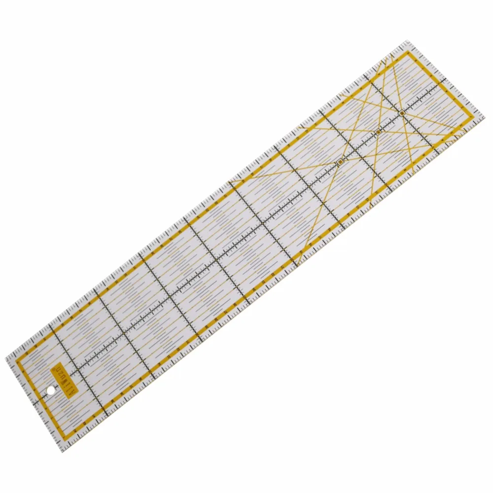 1Pc Acrylic Patchwork Aligned Ruler Transparent Student Drawing Ruler Office Measuring Supplies Tailor Sewing Tools 10Cmx45Cm