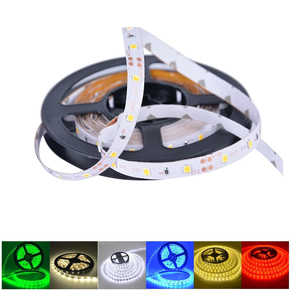 DC 12V 2835 Neon LED Strip Light RGB Lamp Ribbon Waterproof 5M 60LED/M RGB LED Strip For Room Decorated Festival Holiday Light