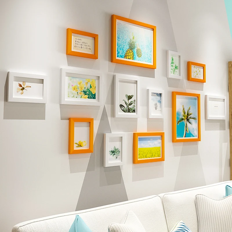 

13 Pcs/Set Photo Frame Modern Style Picture Wall Hanging Living Room Background Wall Photo Frame Office Decoration Photo Frame