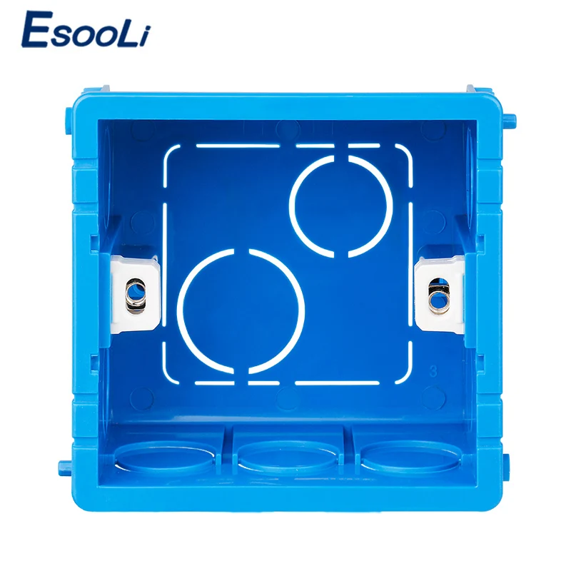 EsooLi caja de montaje ajustable, casete interno de 3 colores, 86mm x 83mm x 50mm para Interruptor táctil tipo 86 y caja trasera de cableado de