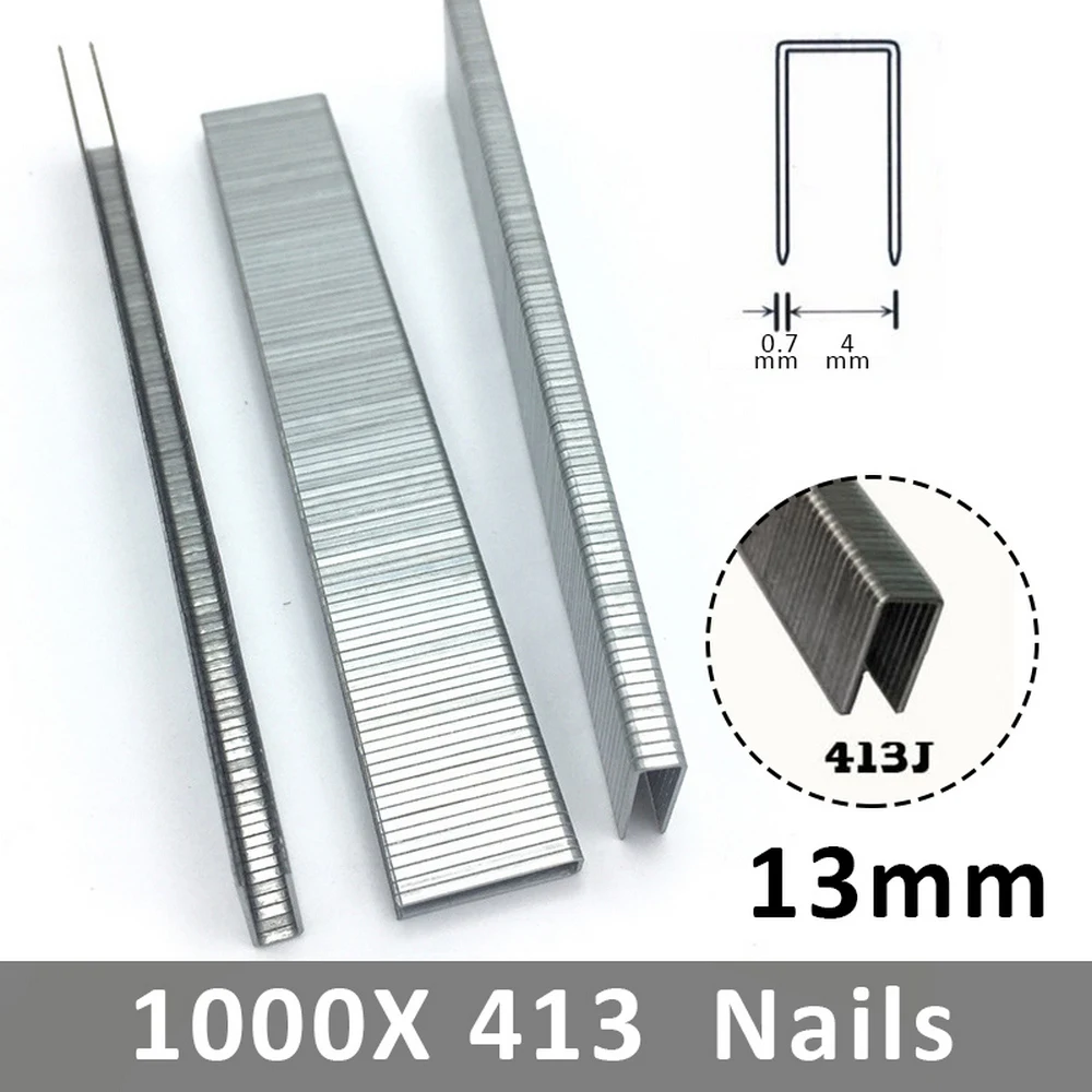 1000Pcs 413J/416J/419J/422J U-shaped Staples Staples for Framing Tacker Electric Nail Staple Gun for DIY Carpentry Wardrobe Tool