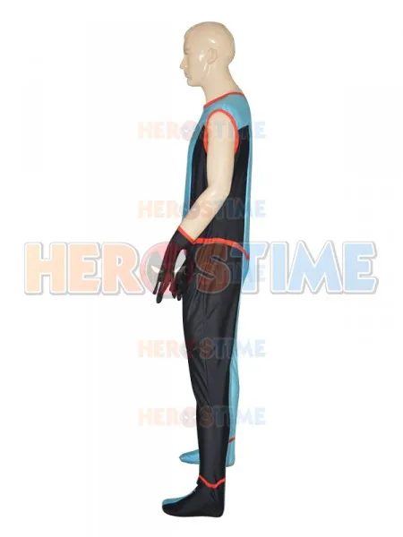 Custom Blue Cosplay Kostuum Spandex Zentai Pak Volwassenen Halloween Superheld Bodysuit Body Boys