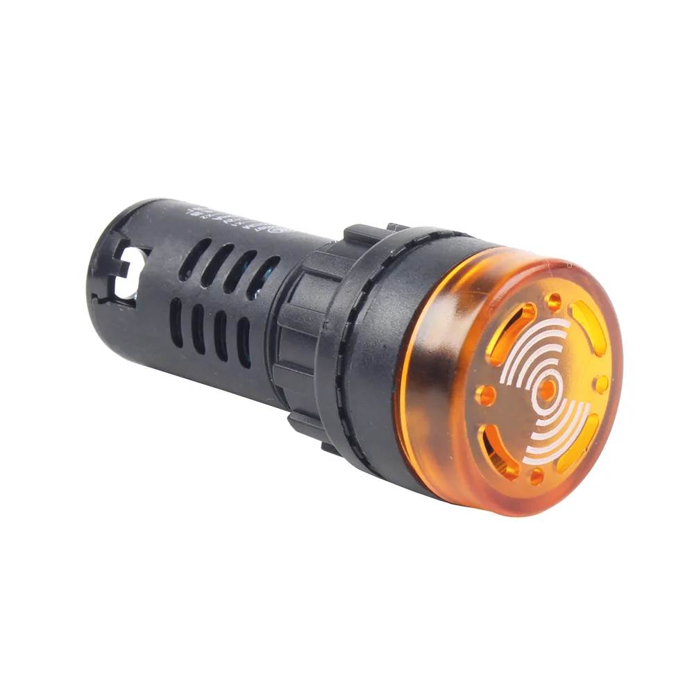 AD16-22SM 12V 24V 110V 220V 22mm Flash Signal Lumineux Rouge LED Active Buzzer Bip Alarme Indicateur Rouge Vert Jaune Panneau Montage 1Pc