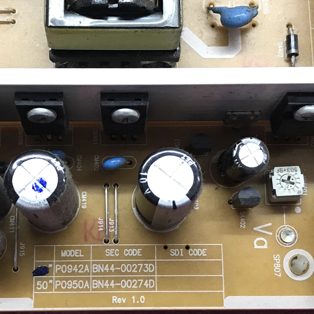 Placa de fonte de alimentação, equipamento profissional, placa de suporte de energia original para samsung tv p0942a