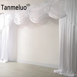 3x3M Cheap White Ice Silk Panel Backdrop Curtain Swag For Stage Background Photo Booth Home Party Curtain Decorations