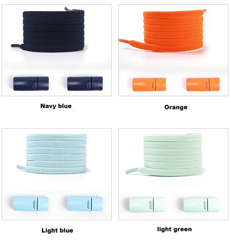 Multicolor Magnetic Lock Laces Sneakers Shoelaces Elastic No Tie Shoelace Kids Adult Quick Tieless Shoe Lace Fits All Shoes Size