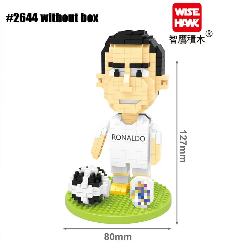 Voetbal Speler Cijfers Mini Blokken 3D Model Cartoon Bricks Anime Diy Micro Bouwsteen Action Toys Kids Geschenken Diamant Maat